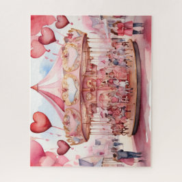 Waterverf Valentijnsdag carrousel Legpuzzel