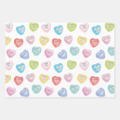 Waterverf Valentijnsdag Conversation Hearts Inpakpapier Vel (Voorkant)