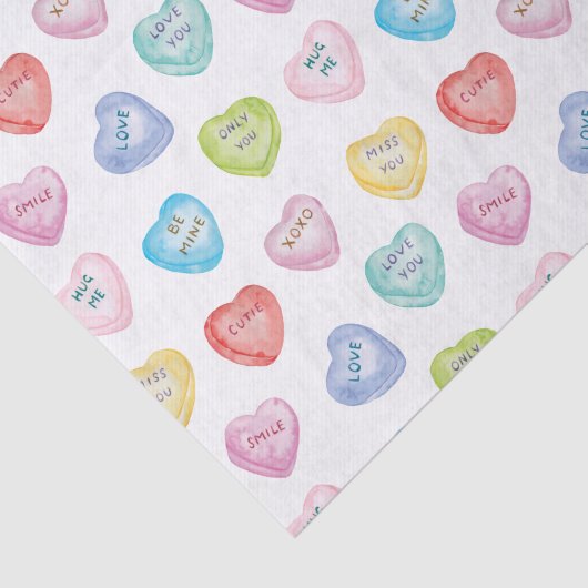 Waterverf Valentijnsdag Conversation Hearts Tissuepapier (Detail)