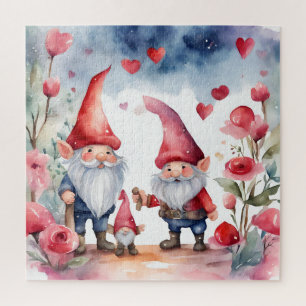 Waterverf Valentijnsdag Gnome Land Legpuzzel