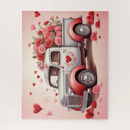 Waterverf Valentijnsdag Hart Truck Legpuzzel
