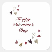 Waterverf Valentijnsdag Harten Vierkante Sticker (Voorkant)