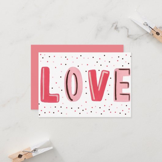 Waterverf Valentijnsdag Kaart (Voorkant / Achterkant in situ)