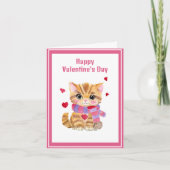 Waterverf Valentijnsdag Kat Feestdagen Kaart (Voorkant)