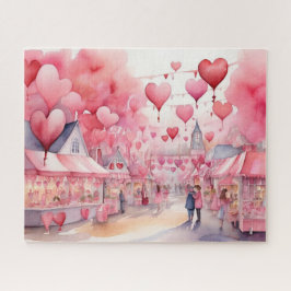 Waterverf Valentijnsdag Legpuzzel