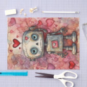 Waterverf Valentijnsdag Robot Decoupage Papier (Craft)