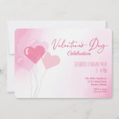 Waterverf Valentijnsdag Roze Balloons Kaart (Voorkant)