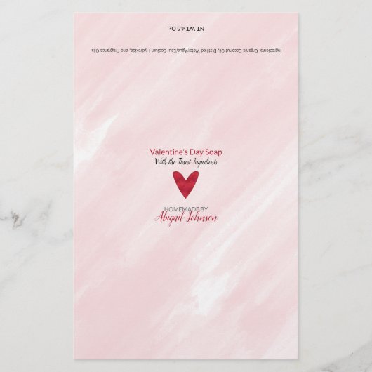 Waterverf Valentijnsdag 💖 Roze Zeep Wrap Papier (Voorkant)