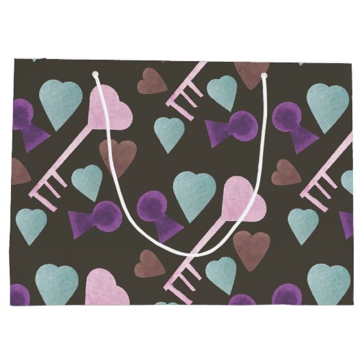 Waterverf Valentijnsdag Skeleton Keys Groot Cadeauzakje (Achterkant)