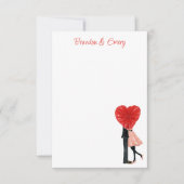 Waterverf Valentijnse Mode Girl Couple Bedankkaart (Voorkant)