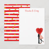 Waterverf Valentijnse Mode Girl Couple Bedankkaart (Voorkant / Achterkant)