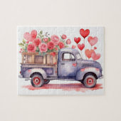 Waterverf Valentijnse  pick-up truck puzzel Legpuzzel (Horizontaal)
