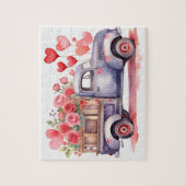Waterverf Valentijnse  pick-up truck puzzel Legpuzzel (Verticaal)