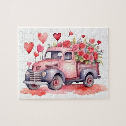Waterverf Valentijns's Sweetheart Truck Legpuzzel (Horizontaal)