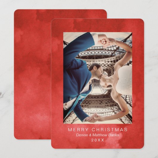 Waterverf Valiant Poppy Moderne Kerst Kaart (Voorkant / Achterkant)