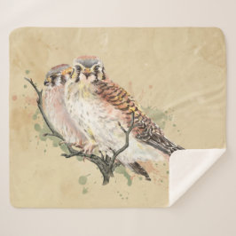 Waterverf valk Sparrow Hawk Bird Art FL Sherpa Deken