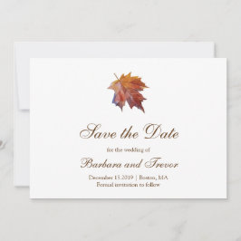 Waterverf Vallende Blad Elegante Herfst Bruiloft Save The Date