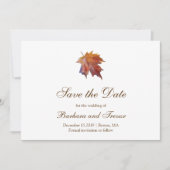 Waterverf Vallende Blad Elegante Herfst Bruiloft Save The Date (Voorkant)