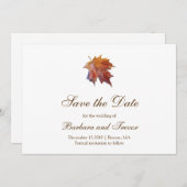 Waterverf Vallende Blad Elegante Herfst Bruiloft Save The Date (Voorkant / Achterkant)