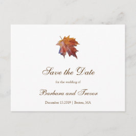 Waterverf Vallende Blad Herfst Bruiloft Bewaar de  Aankondigingskaart