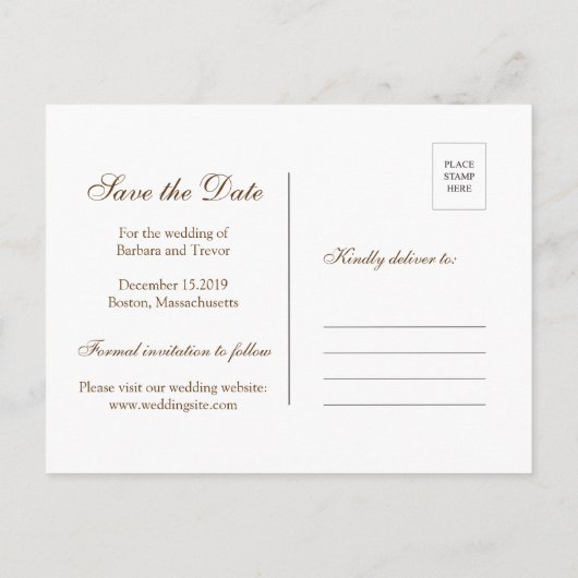 Waterverf Vallende Blad Herfst Bruiloft Bewaar de Aankondigingskaart (Achterkant)