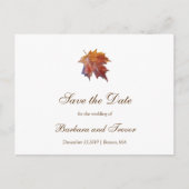 Waterverf Vallende Blad Herfst Bruiloft Bewaar de Aankondigingskaart (Voorkant)