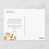 Waterverf vallende bladeren herfst bruiloft dank u briefkaart (Achterkant)