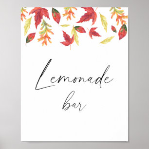 Waterverf vallende bladeren - limonade bar poster