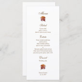 Waterverf Vallende Bladval Bruiloft Rackcard Menu (Voorkant / Achterkant)