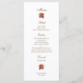 Waterverf Vallende Bladval Bruiloft Rackcard Menu (Voorkant)