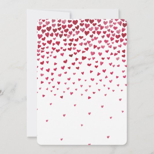 Waterverf Vallende Harten Baby shower Kaart (Voorkant)