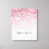 Waterverf Vallende Harten Bruid en bruidegom Canvas Afdruk (Voorkant)