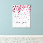 Waterverf Vallende Harten Bruid en bruidegom Canvas Afdruk (Insitu (Houten vloer))