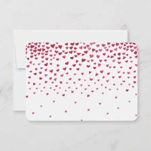 Waterverf Vallende Harten Bruiloft RSVP (Achterkant)