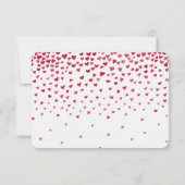 Waterverf Vallende Harten Bruiloft RSVP Kaartje (Achterkant)