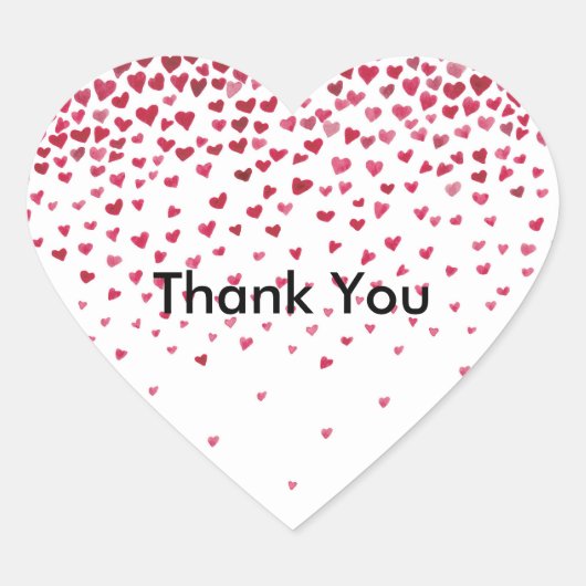 Waterverf vallende harten hart sticker (Voorkant)