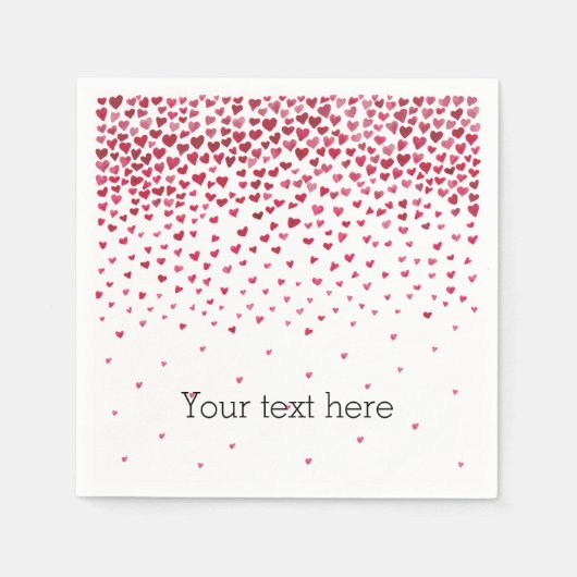 Waterverf vallende harten servetten (Voorkant)