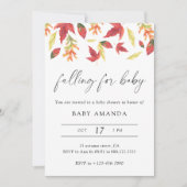 Waterverf valt voor baby shower kaart (Voorkant)