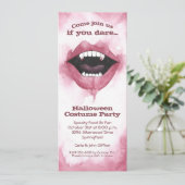 Waterverf Vampire Smile Halloween Uitnodigingen (Staand voorkant)