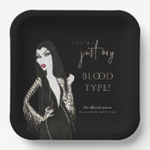 Waterverf Vampiress Fancy Halloween Papier Borden Papieren Bordje (Voorkant)