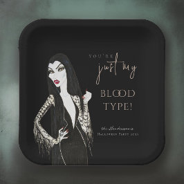 Waterverf Vampiress Fancy Halloween Papier Borden Papieren Bordje