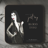 Waterverf Vampiress Fancy Halloween Zwart Kartonnen Onderzetters