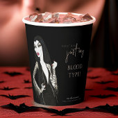 Waterverf Vampiress Fancy Halloween Zwart Papieren Bekers