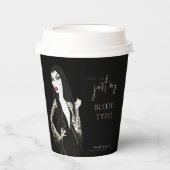 Waterverf Vampiress Fancy Halloween Zwart Papieren Bekers (Voorkant)