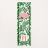 Waterverf van aangepaste monogram Cute Pink Flamin Yogamat (Voorkant)