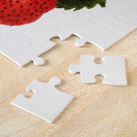 Waterverf van aardbeien Legpuzzel (Zijkant)