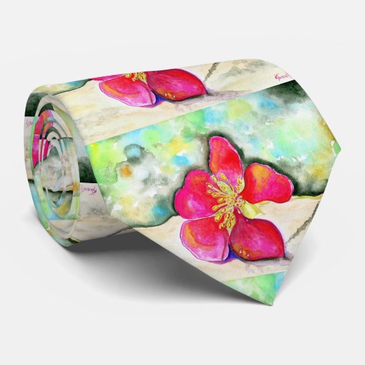 Waterverf van aardbeienventilator stropdas (Opgerold)