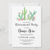 Waterverf van afkooppartij Cactus Afdrukken Uitnod Kaart (Voorkant)