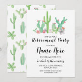 Waterverf van afkooppartij Cactus Afdrukken Uitnod Kaart (Voorkant / Achterkant)