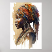 Waterverf van Afrikaanse stammenvrouwen — Kunst me Poster (Voorkant)